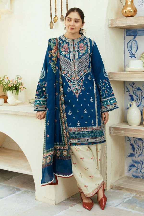 3 – Piece Dahank Unstitch Fully Embroidered with Digital Print Wool Shwal ZS-50