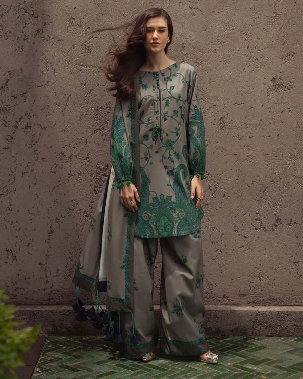 3 Piece – Unstitched Digital Print Khaddar Suit