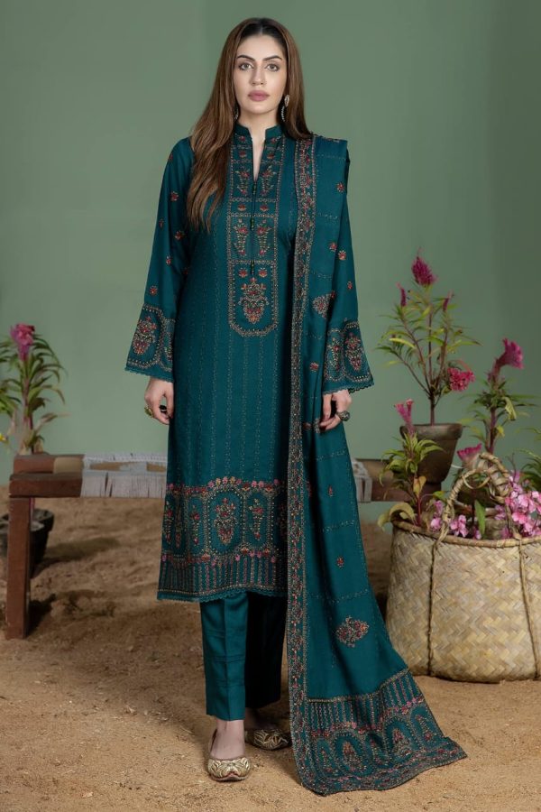 3 Piece Unstitched Fully Embroidered Lawn Fabric