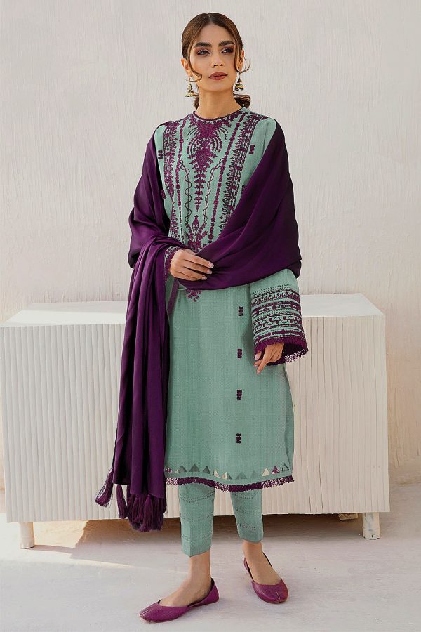 JZ-2905 Unstitched 3-Piece Embroidered Dhanak Suit