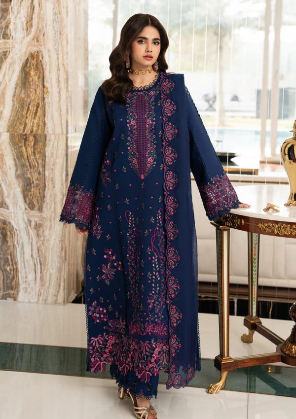 Dhanak Fabric - 3 Piece Unstitched Embroidered Suit With Embroidered Dhanak Shawl
